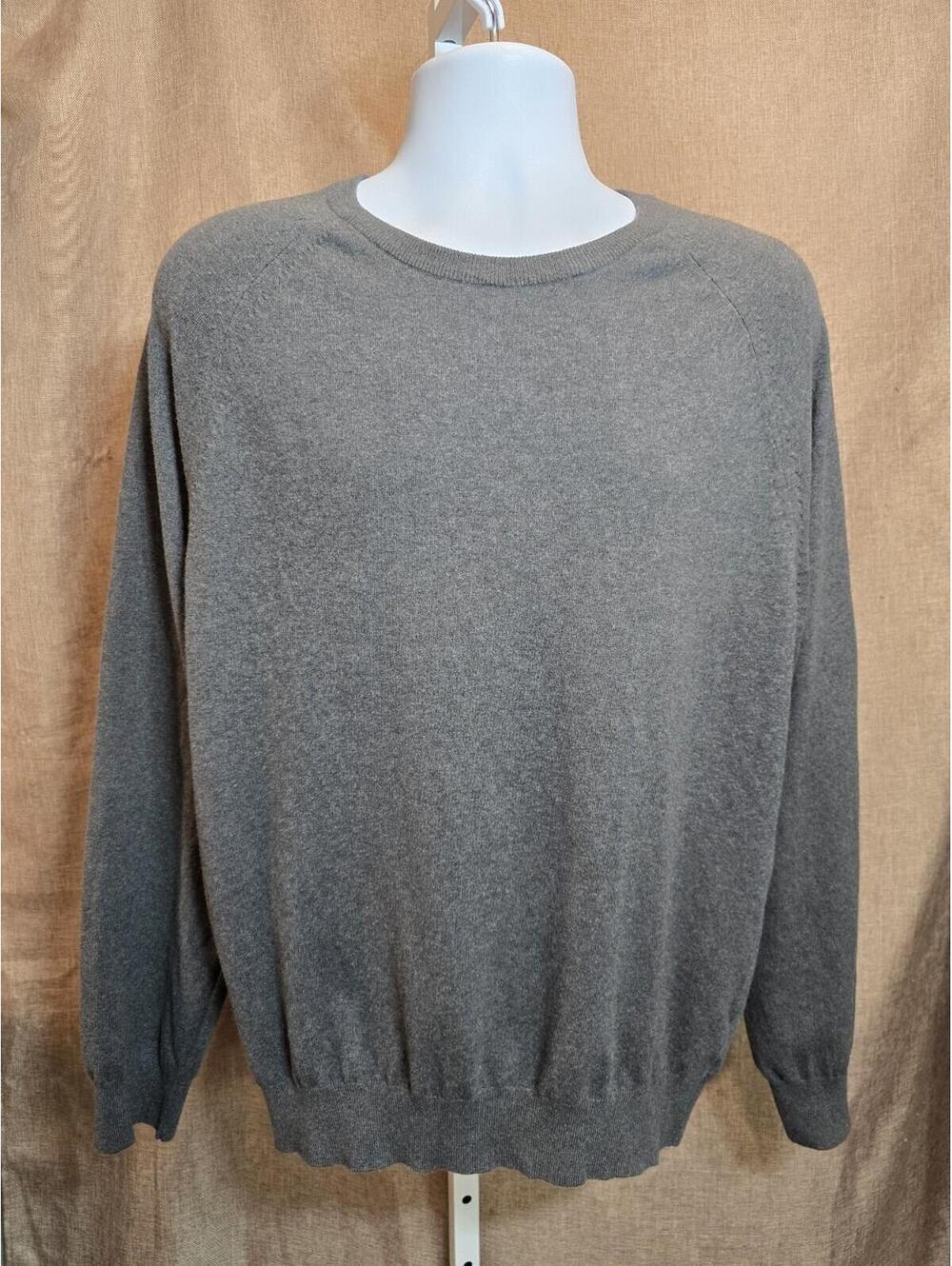 French Connection Sweater Mens Large Gray Pullover Crewneck Lightweight Classic